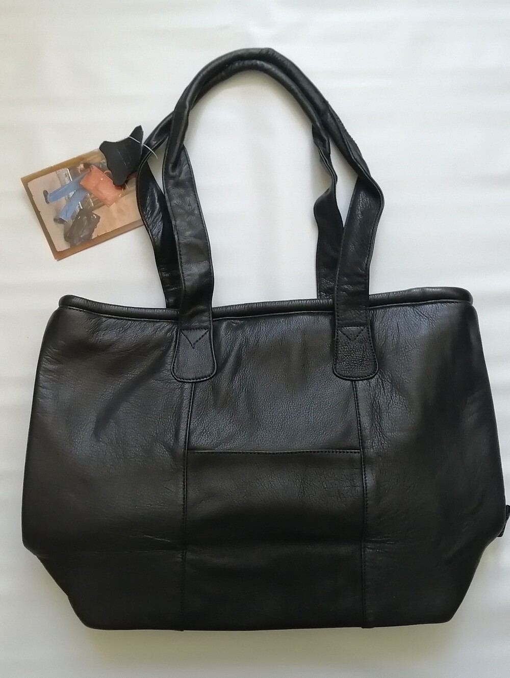 Genuine Leather Black Tote NWT